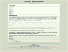 Tablet Screenshot of potomachighlandroots.com